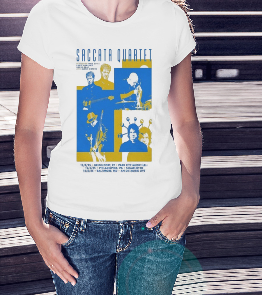 Saccata Quartet Tour December 2025 European Jazz Fusion Concert Dates T-Shirt