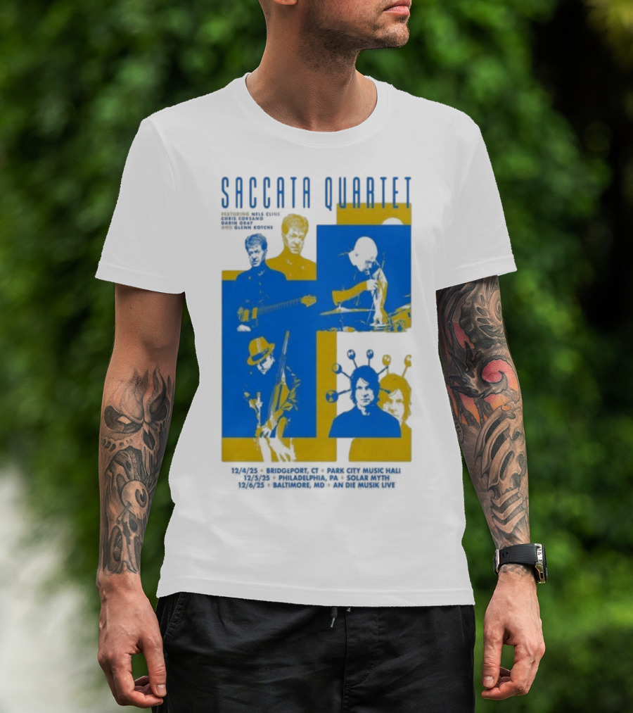 Saccata Quartet Tour December 2025 European Jazz Fusion Concert Dates T-Shirt