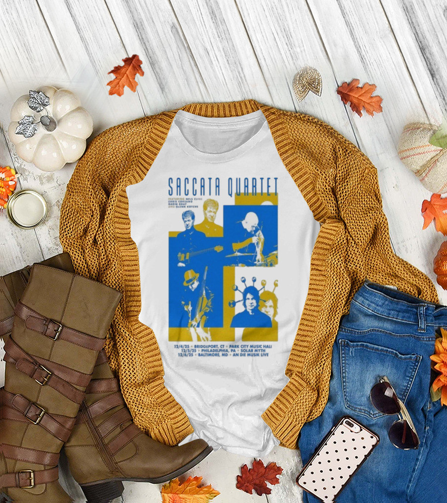 Saccata Quartet Tour December 2025 European Jazz Fusion Concert Dates T-Shirt