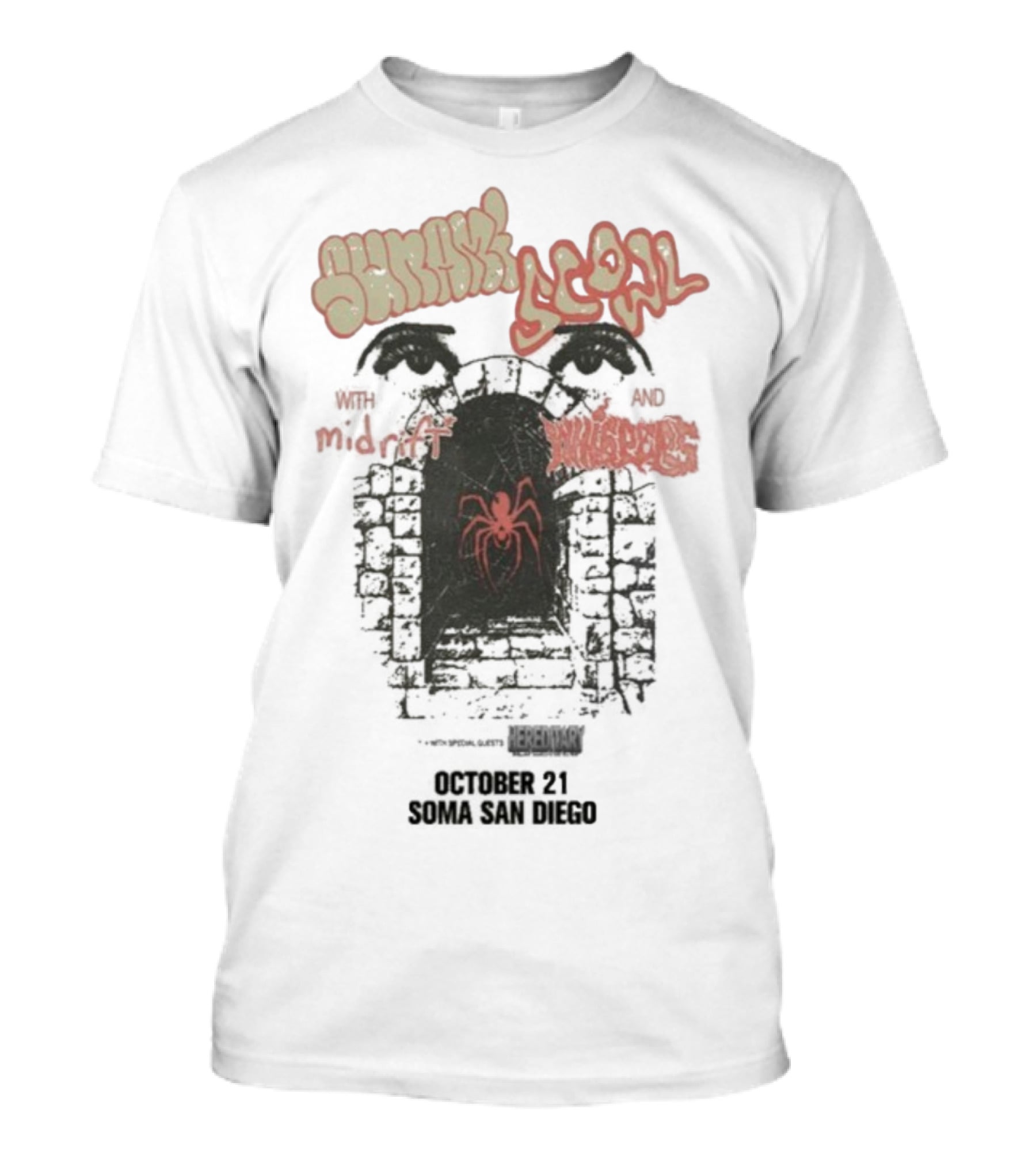 Sunami Scowl San Diego Soma Tour October 21 2025 Red Spider Design T-Shirt