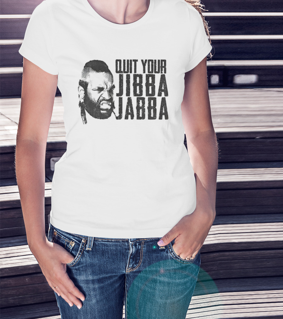 Quit Your Jibba Jabba Text With Iconic 80s Character Silhouette T-Shirt