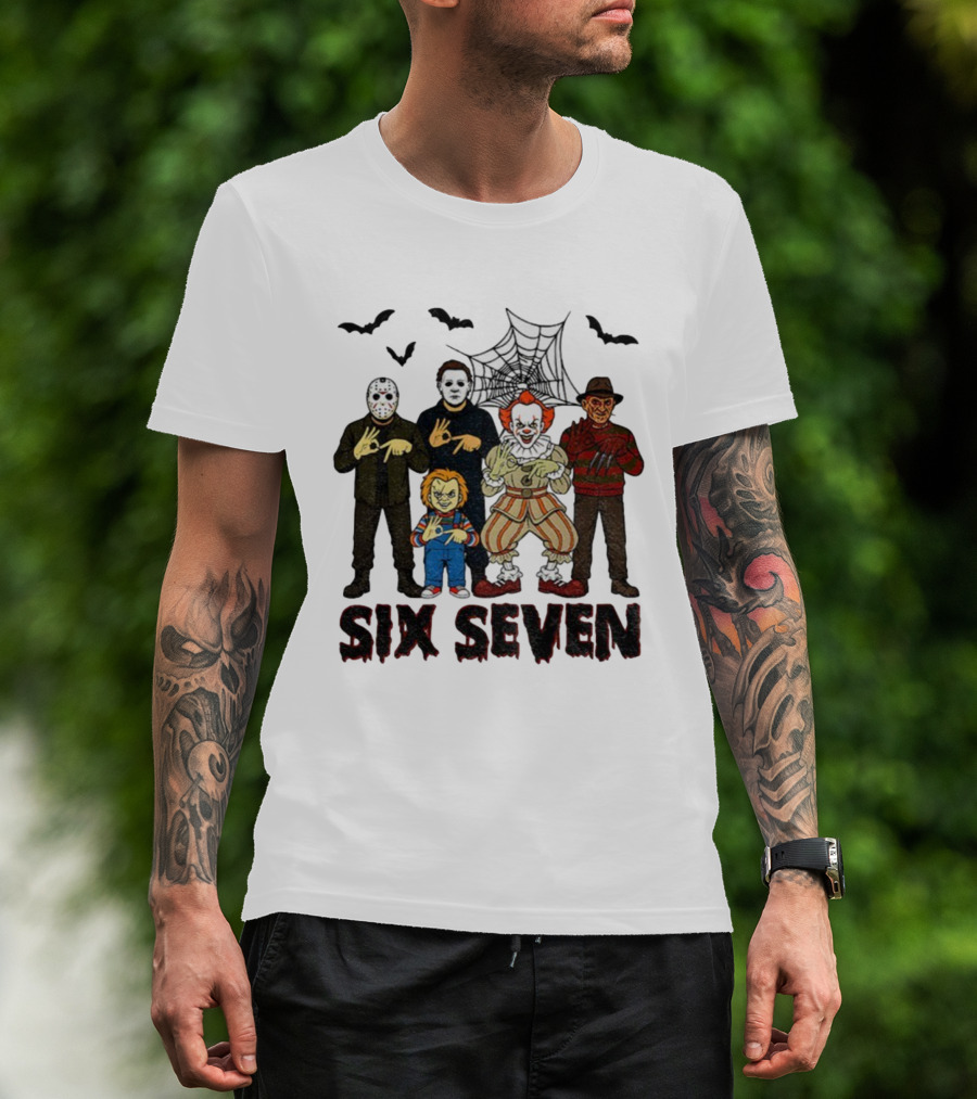 Six Seven Halloween Movie Villains Spooky Season T-Shirt