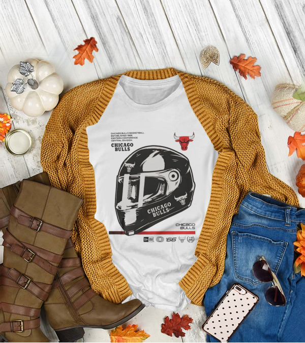 Chicago Bulls Basketball Est 1966 Eastern Conference Central Division Helmet T-Shirt