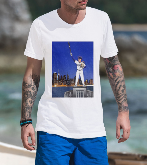 Freddie Freeman Dodgers Statue Of Liberty New York Skyline 2024 MVP T-Shirt