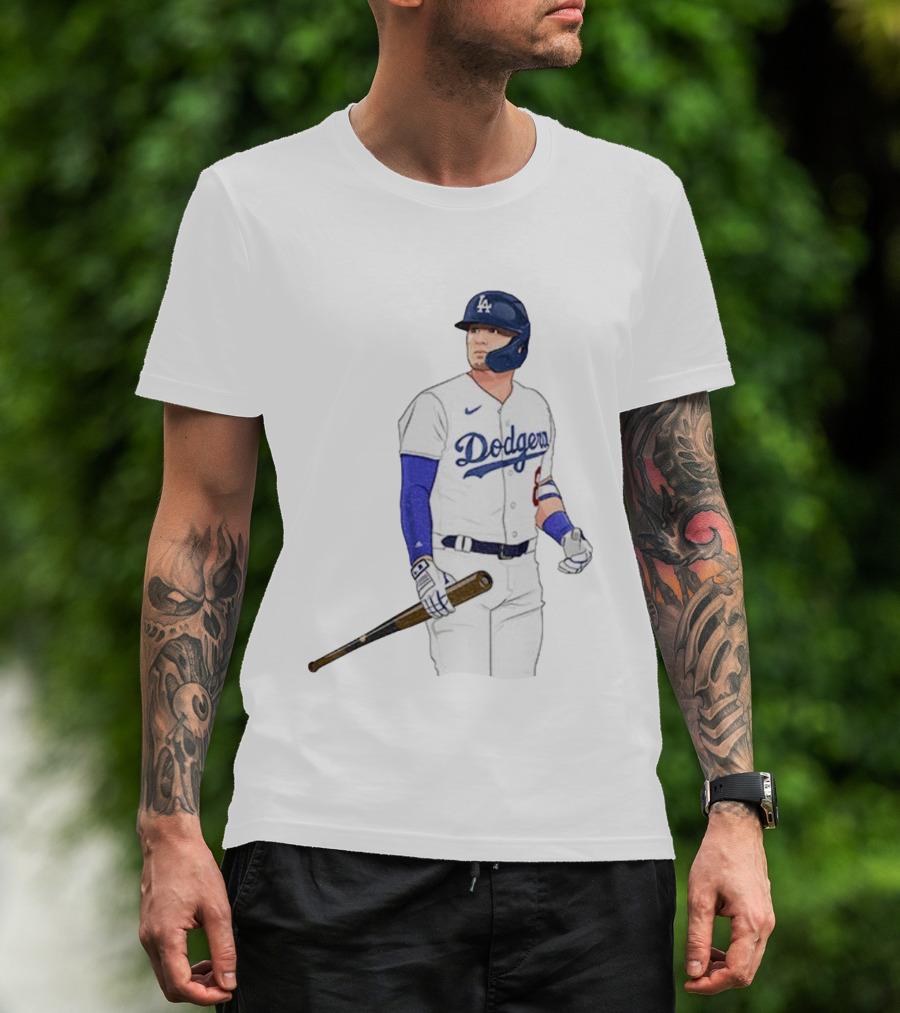 Kiké Hernández Los Angeles Dodgers #18 Baseball Player Illustration T-Shirt