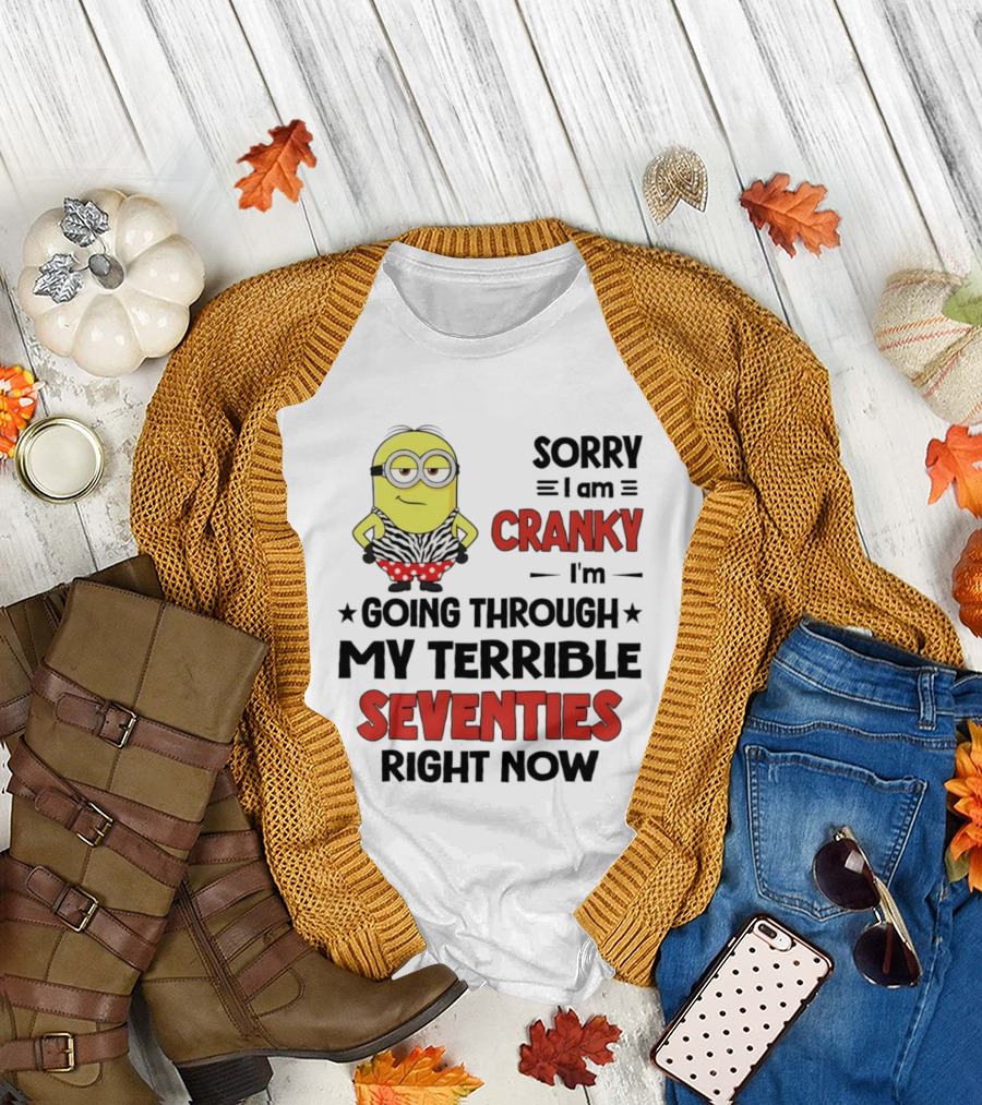 Sorry I Am Cranky Going Through My Terrible Seventies Minion T-Shirt