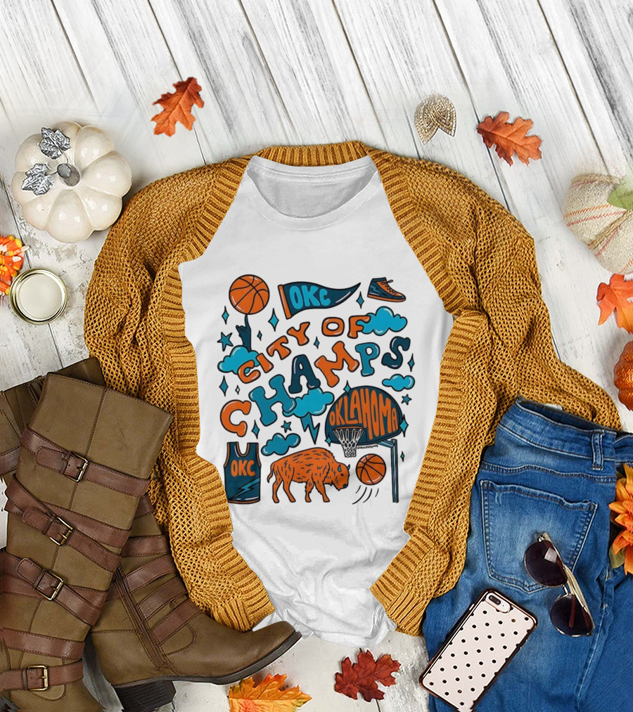 OKC Basketball City of Champs Oklahoma Thunder Fan Gear T-Shirt