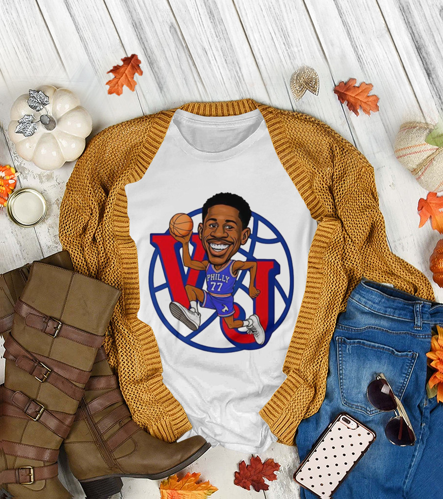 V J Philly 77 Basketball Player with Ball T-Shirt