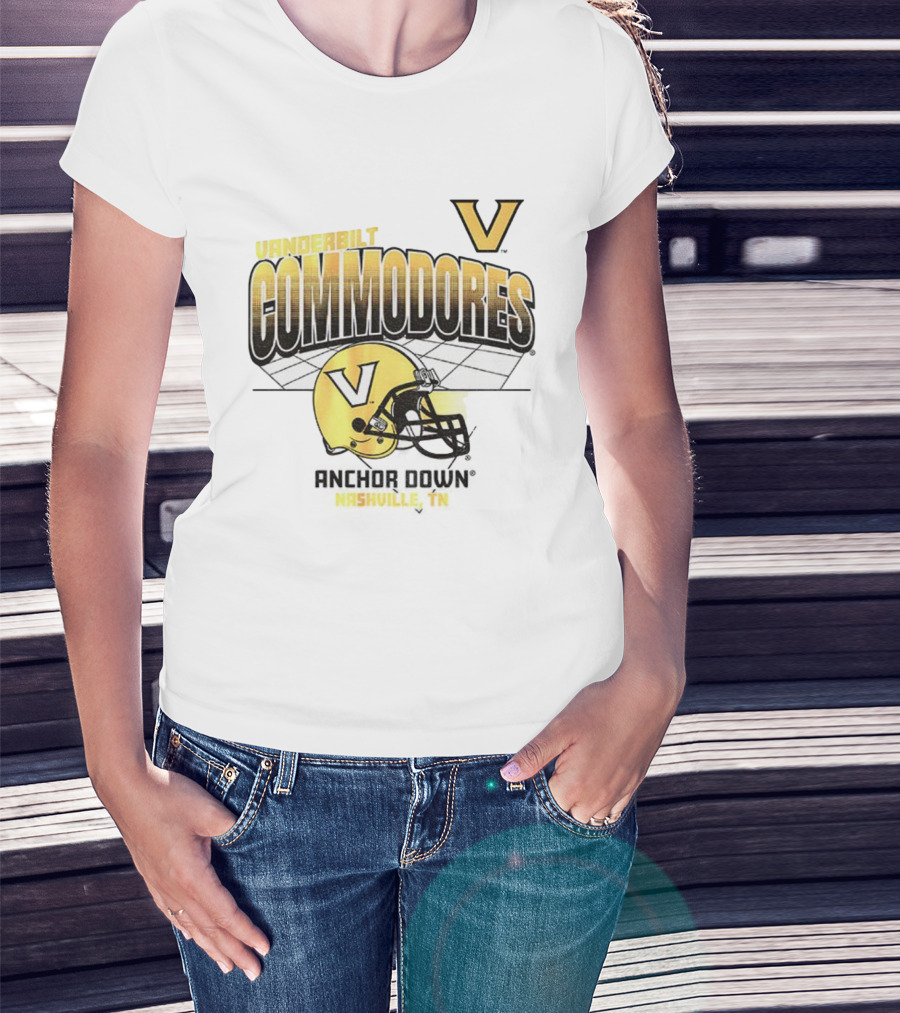Vanderbilt Commodores Football Helmet Anchor Down Nashville TN T-Shirt