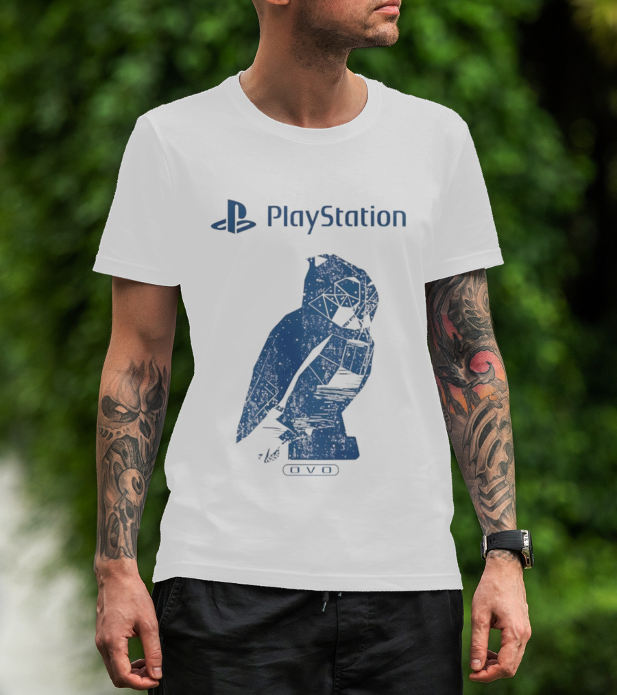 PlayStation OVO Collaboration Owl Logo T-Shirt
