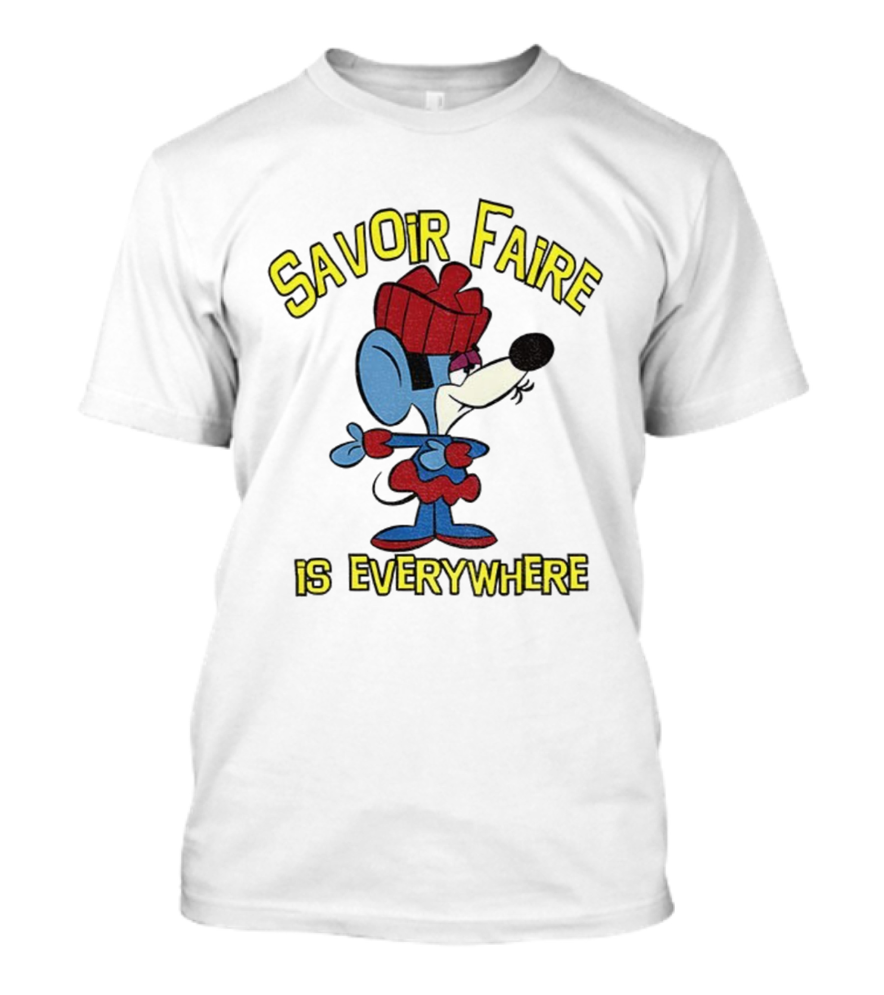 Savoir Faire Is Everywhere Cartoon Mouse In Red Outfit T-Shirt
