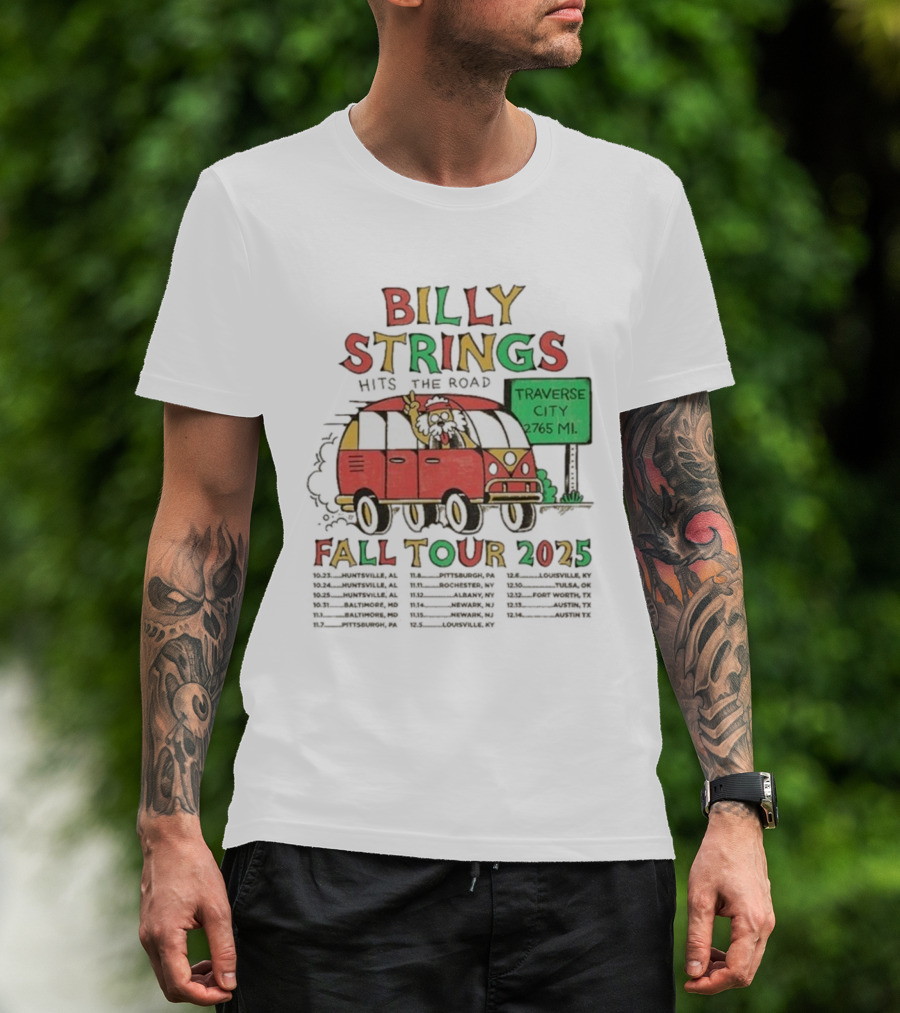 Billy Strings Hits The Road Fall Tour 2025 Traverse City Van 2765 MI T-Shirt