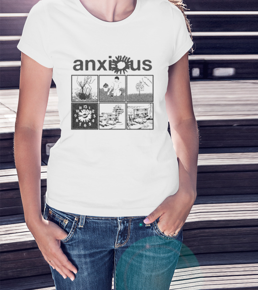 Anxious Van Comic Anxiety Panel Flower Sun Panels T-Shirt