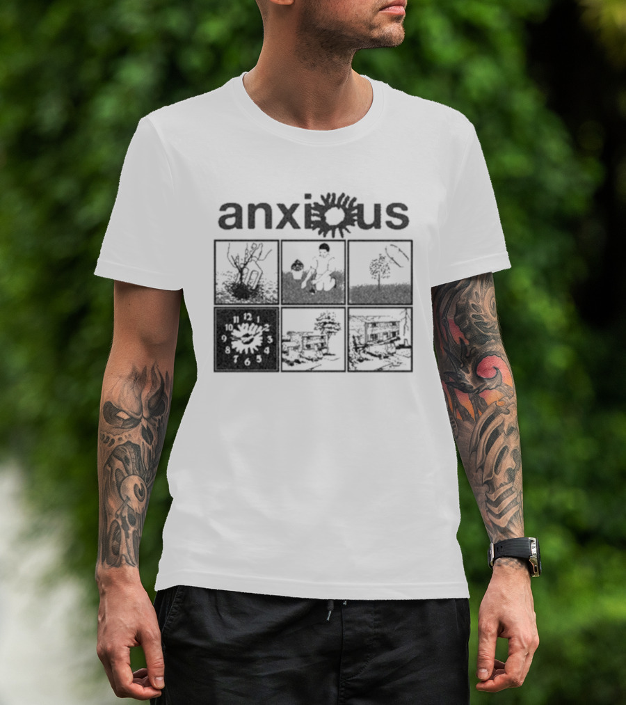 Anxious Van Comic Anxiety Panel Flower Sun Panels T-Shirt