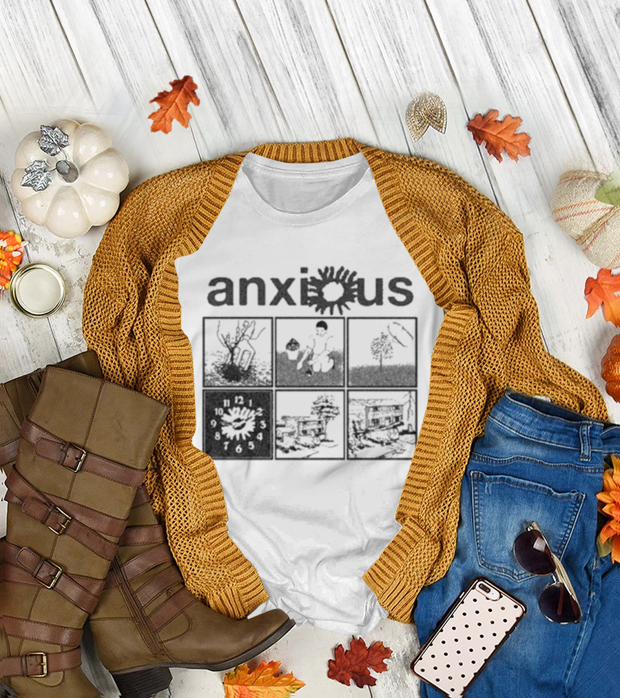 anxious van comic anxiety panel flower sun panels T-Shirt