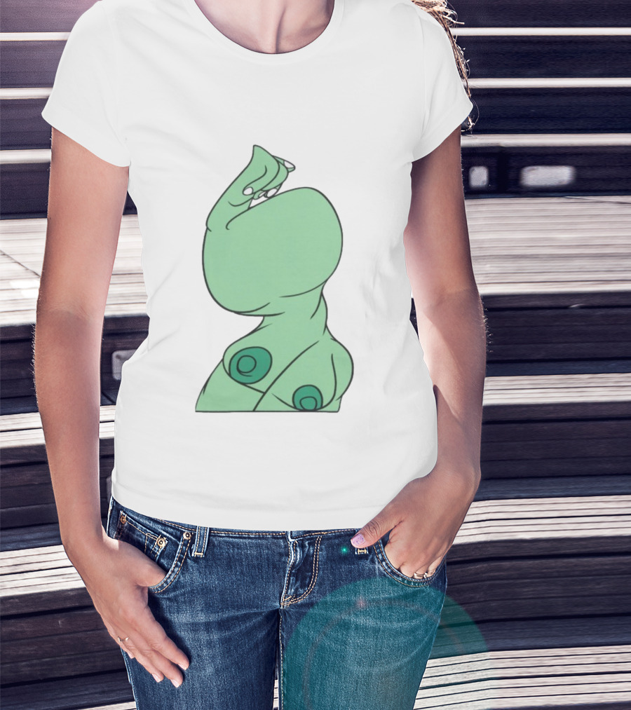 Bicep Flexing Cartoon Figure With Green Color Theme Pasadena T-Shirt