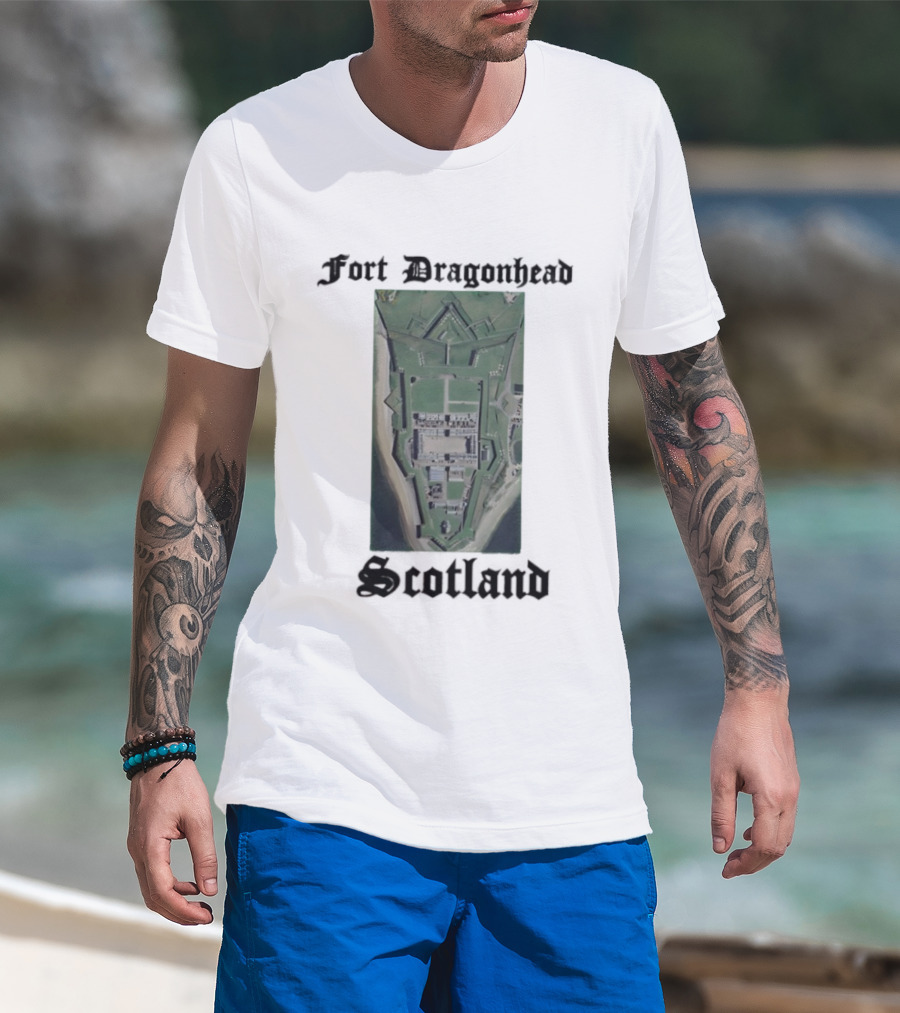 Fort Dragon Head Scotland Arial View T-Shirt
