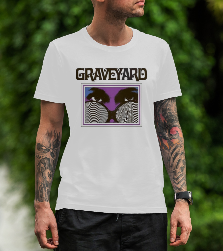 Graveyard Branca Optical Illusion Eyes T-Shirt