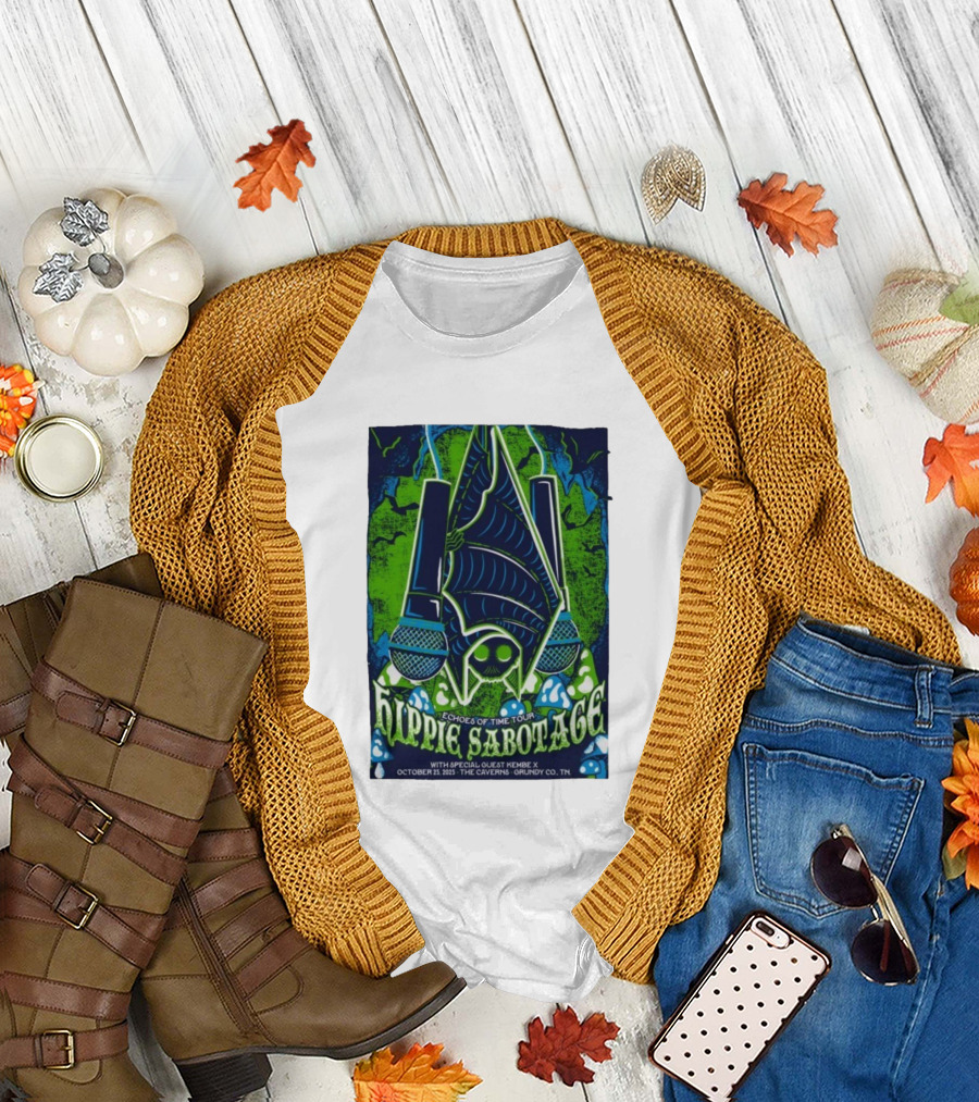 Hippie Sabotage Echoes Of Time Tour With Kembe X October 25 2025 The Caverns Grundy County TN T-Shirt