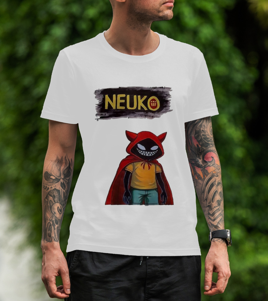 Neuko Evilhood Red Cloak Character With Mischievous Grin T-Shirt