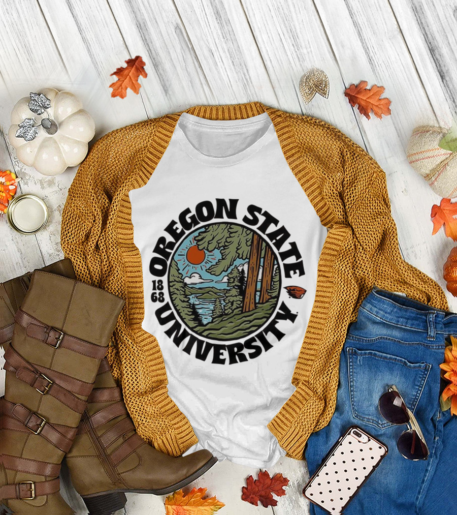 Oregon State University Beavers Football Est 1868 Scenic Landscape T-Shirt