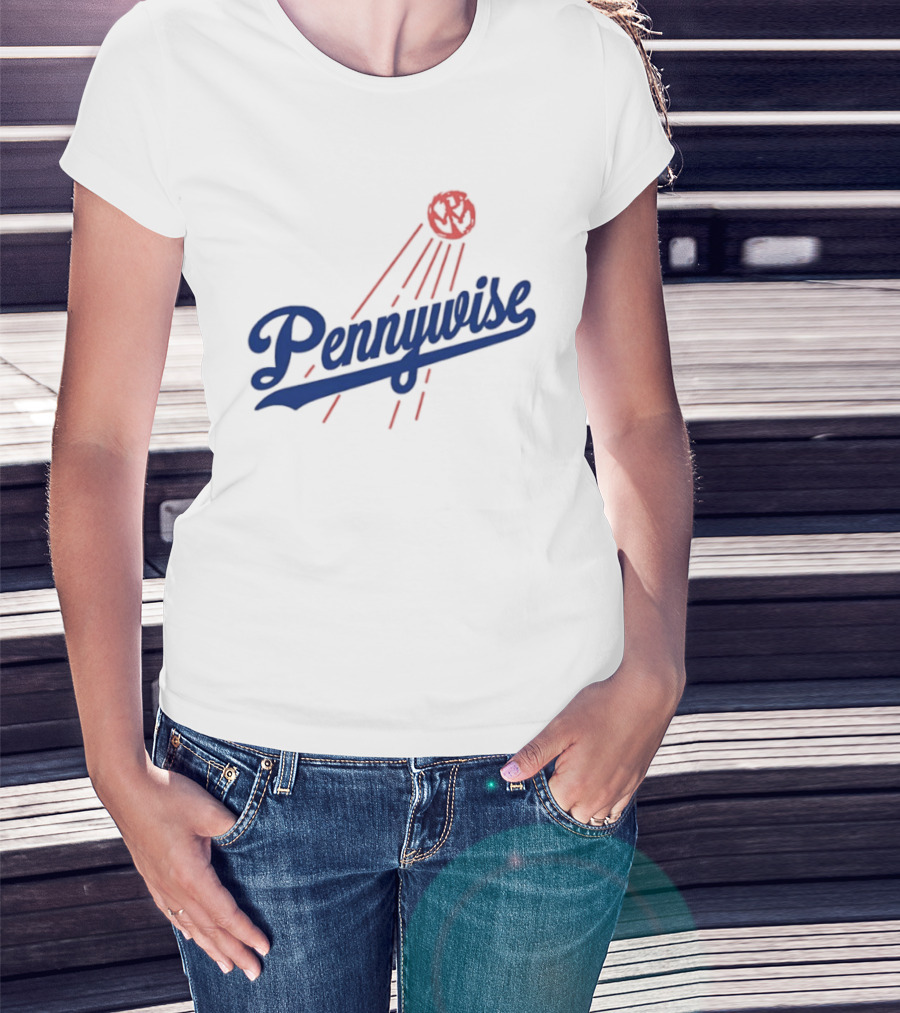 Pennywise Los Angeles Dodgers Collaboration Baseball Balloon T-Shirt