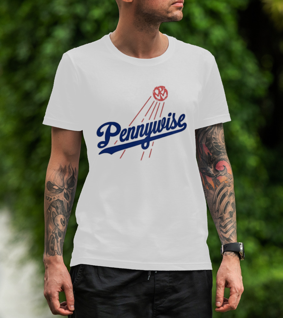 Pennywise Los Angeles Dodgers Collaboration Baseball Balloon T-Shirt