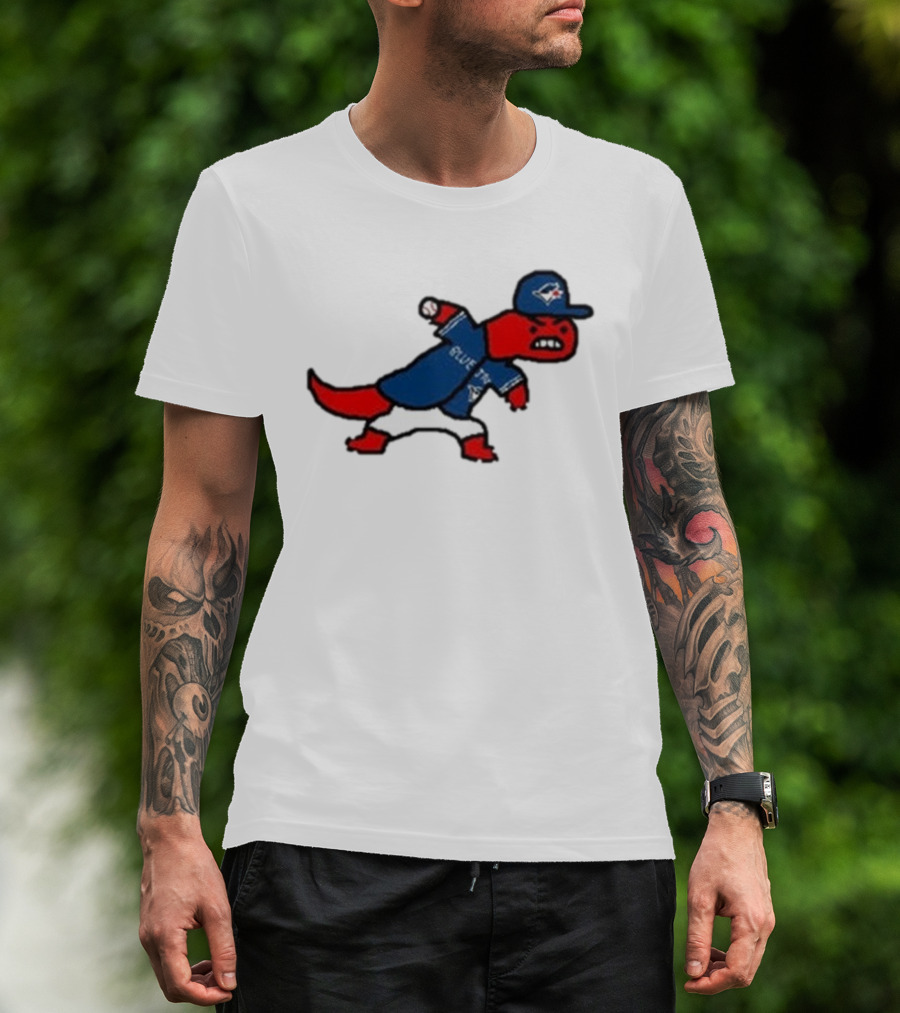 Toronto Raptors Blue Jays Crossover 2025 Mascot Baseball Throw T-Shirt