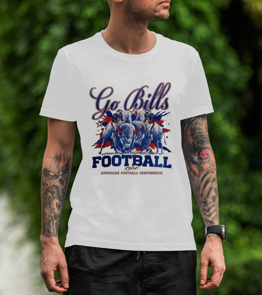 Go Bills Football Buffalo 1960 American Football Conference Vintage Athletes T-Shirt