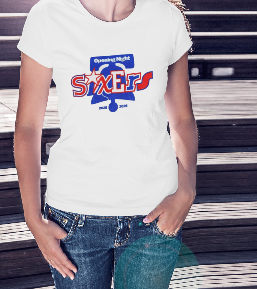 Philadelphia 76ers Opening Night Liberty Bell 2025 2026 T-Shirt