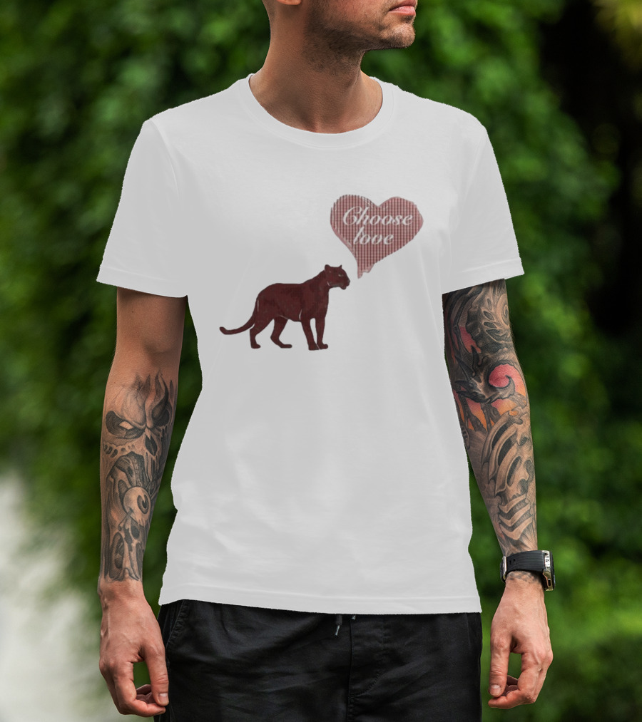 Pinkpantheress Choose Love Heart Panther Collaboration T-Shirt