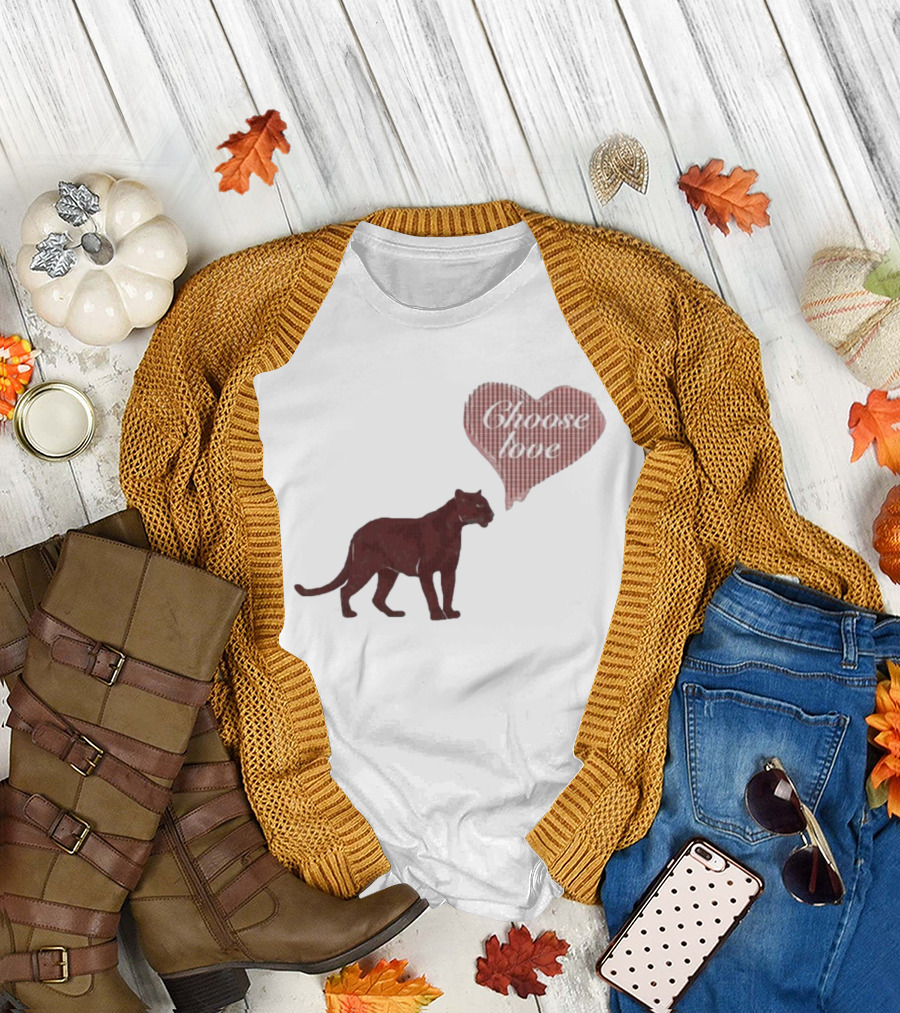 Pinkpantheress Choose Love Heart Panther Collaboration T-Shirt