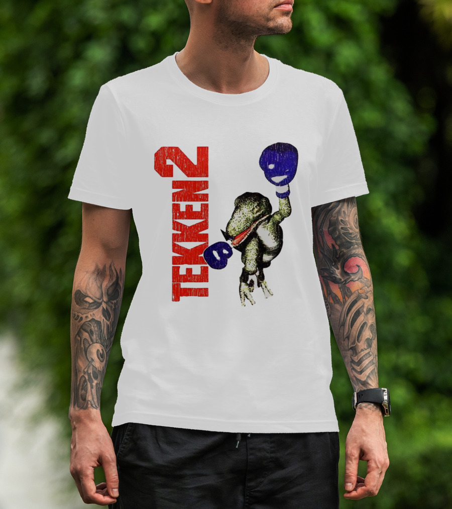 Tekken 2 Dinosaur Alex Purple Boxing Gloves Vintage Retro Gamer Appeal T-Shirt