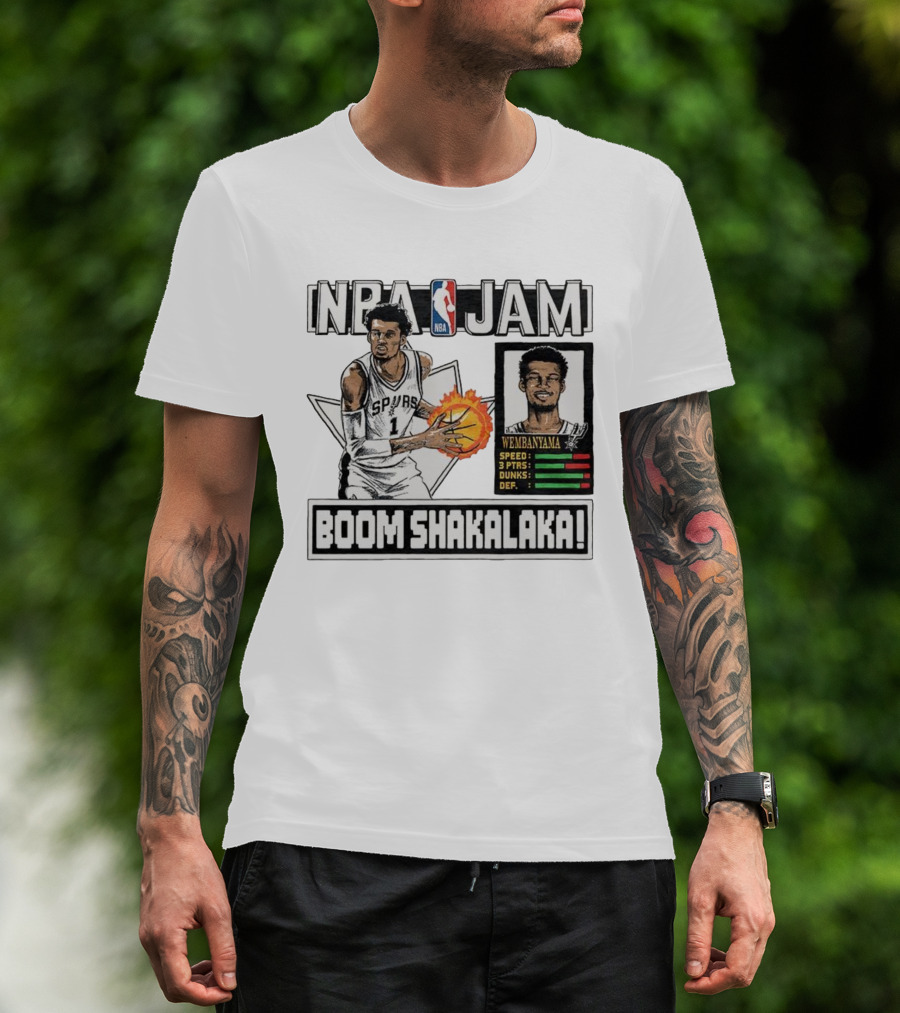 NBA Jam Boom Shakalaka Victor Wembanyama San Antonio Spurs T-Shirt