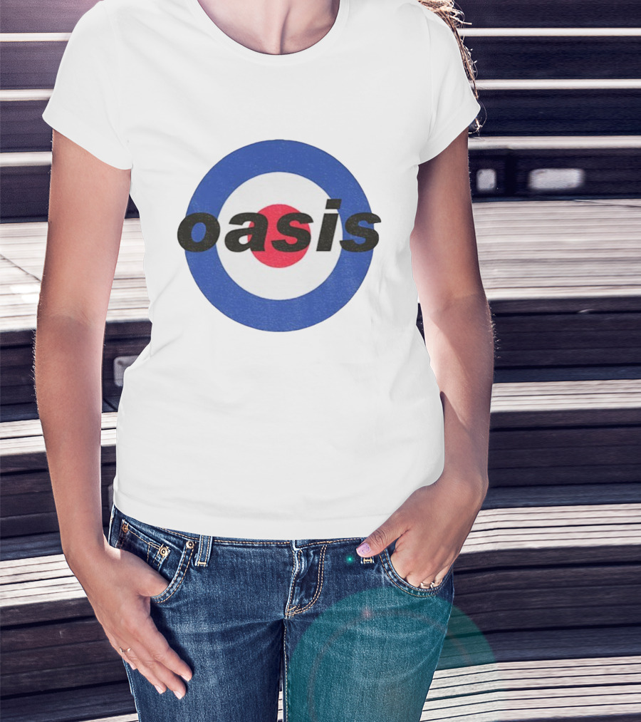 Oasis Mod Roundel Brit Pop Icon Style T-Shirt