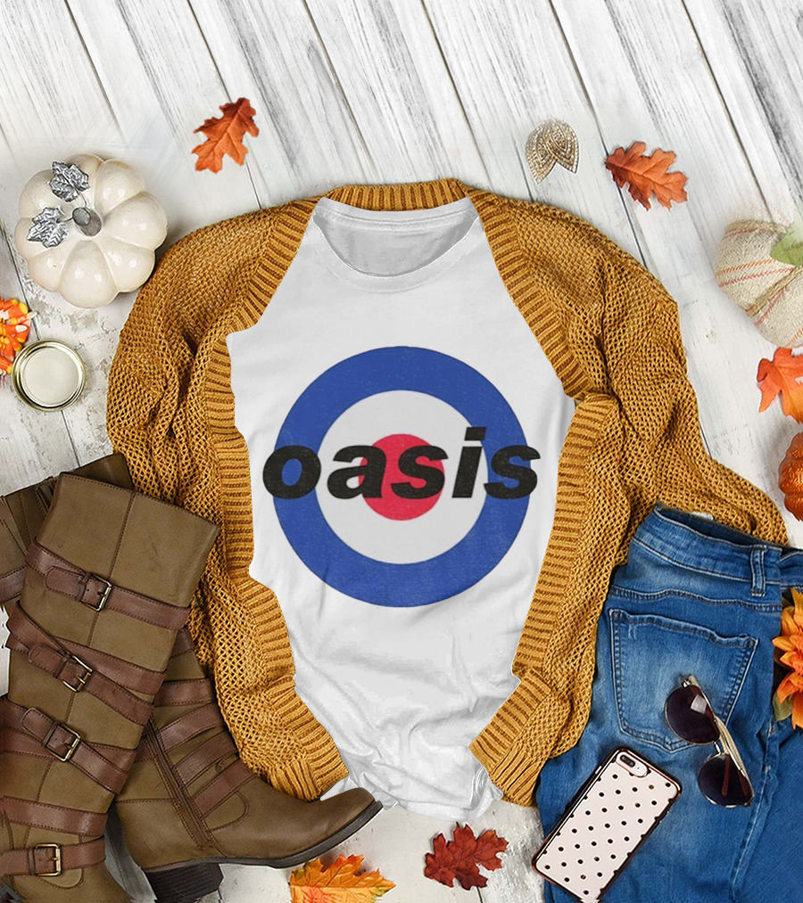 Oasis Mod Roundel Brit Pop Icon Style T-Shirt
