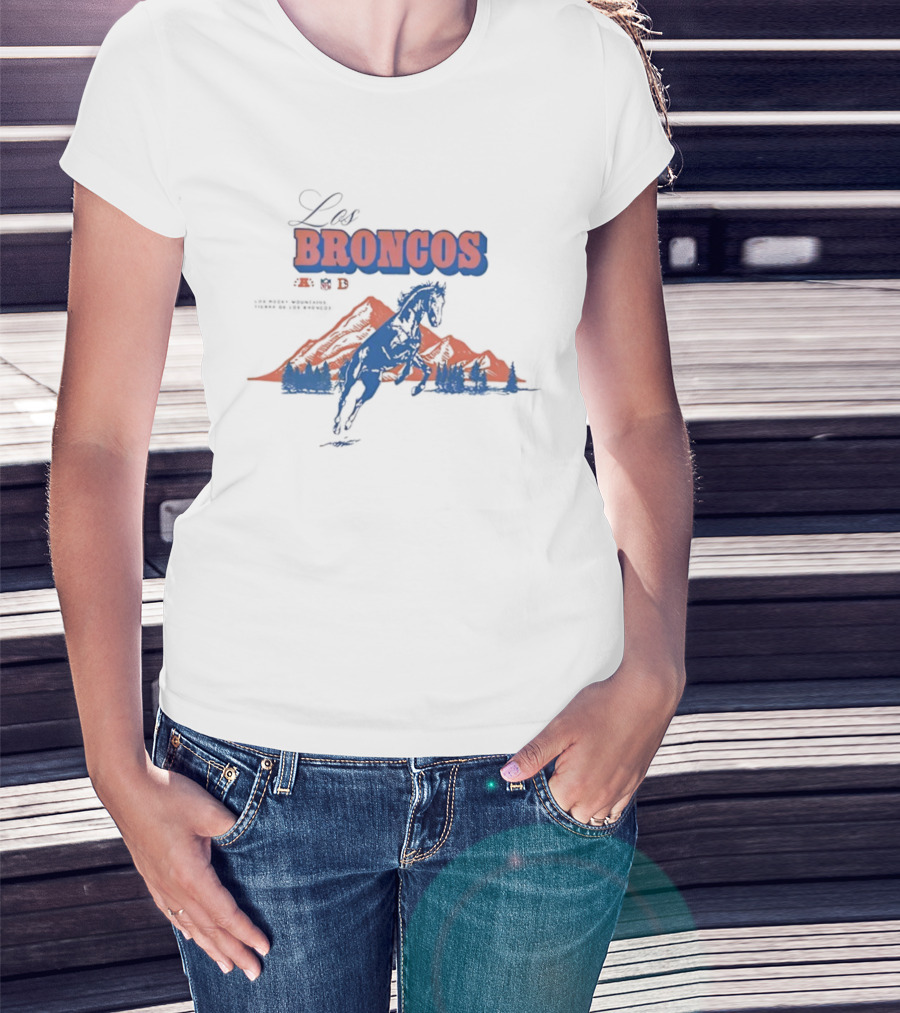 Los Broncos Vintage Witness Tradition ’47 Tubular Horse Denver Mountains T-Shirt