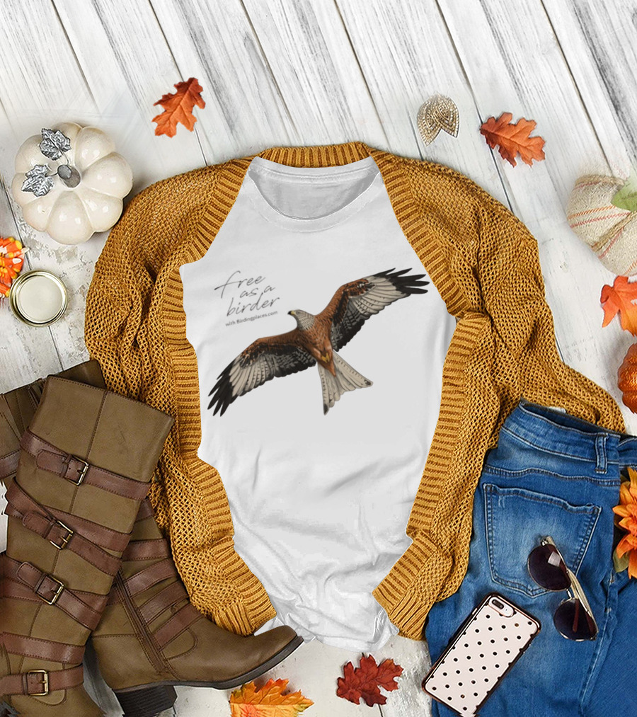 Eagle Free as a Birder Majestic Flight T-Shirt