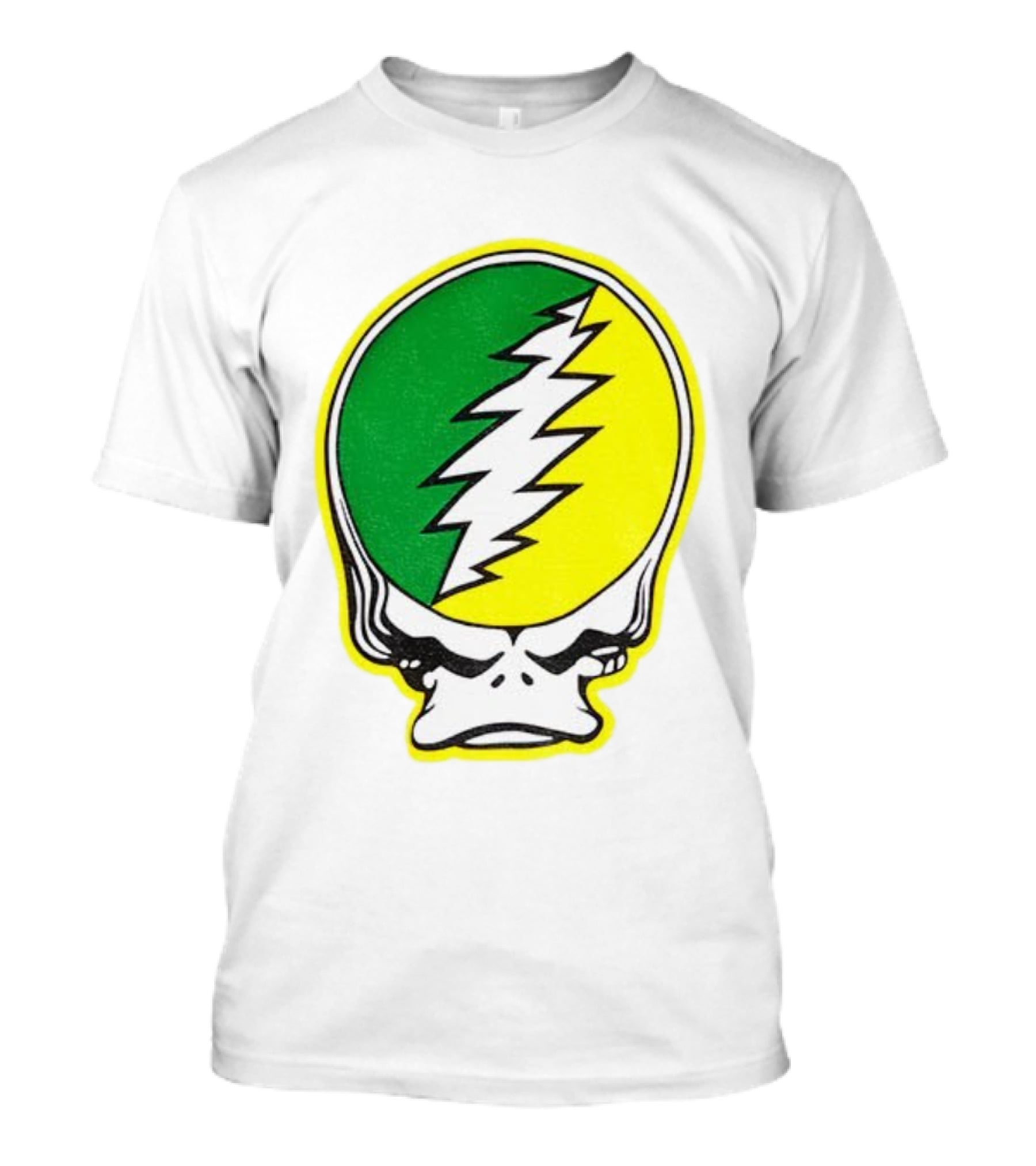 Grateful Ducks Grateful Dead Steal Your Face Green Yellow Bolt 26 T-Shirt