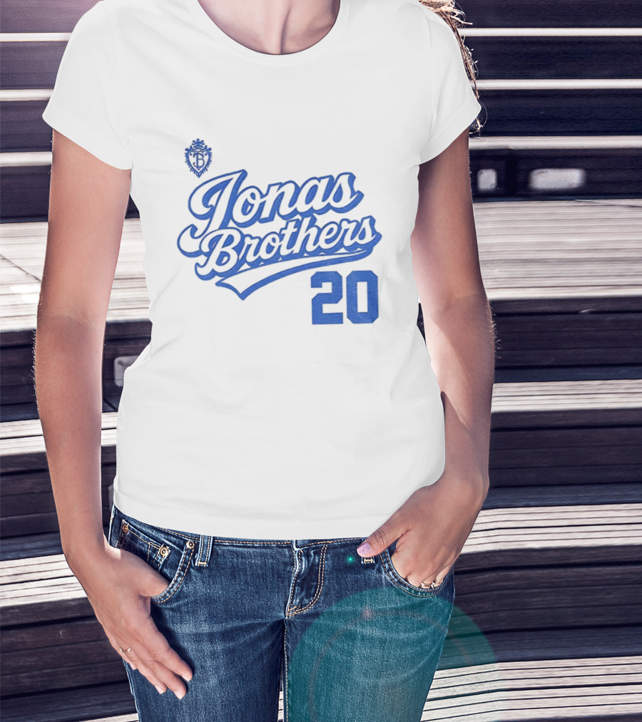 Jonas Brothers Blue Script 20 Tour Design T-Shirt