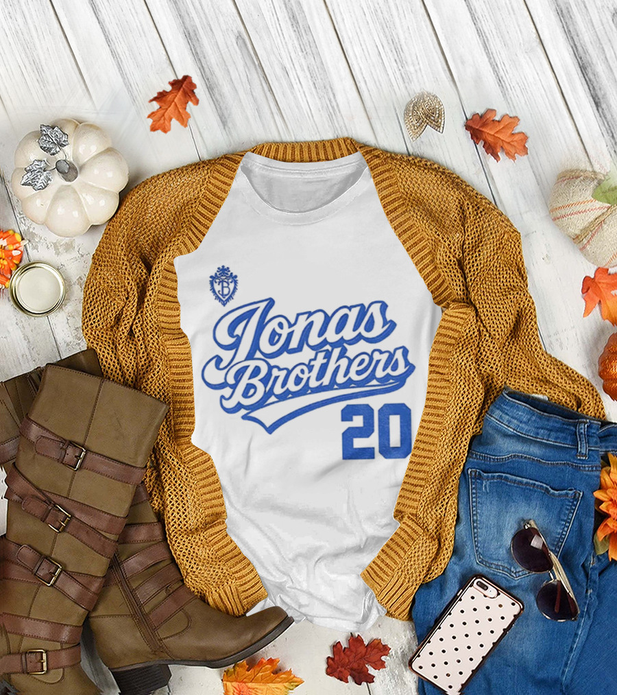 Jonas Brothers Blue Script 20 Tour Design T-Shirt