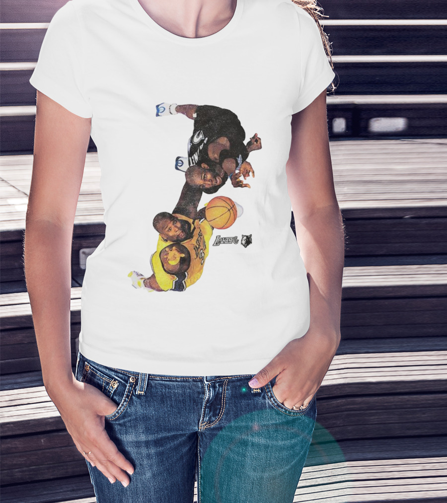 Kobe Bryant Los Angeles Lakers Kevin Garnett Minnesota Timberwolves NBA Vintage Rivalry T-Shirt
