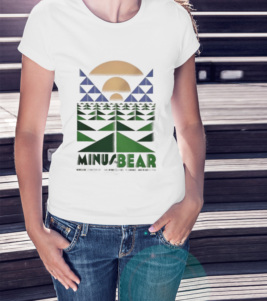 Minus The Bear Concert October 25 2025 House Of Blues Boston MA Geometric Sunset Design T-Shirt