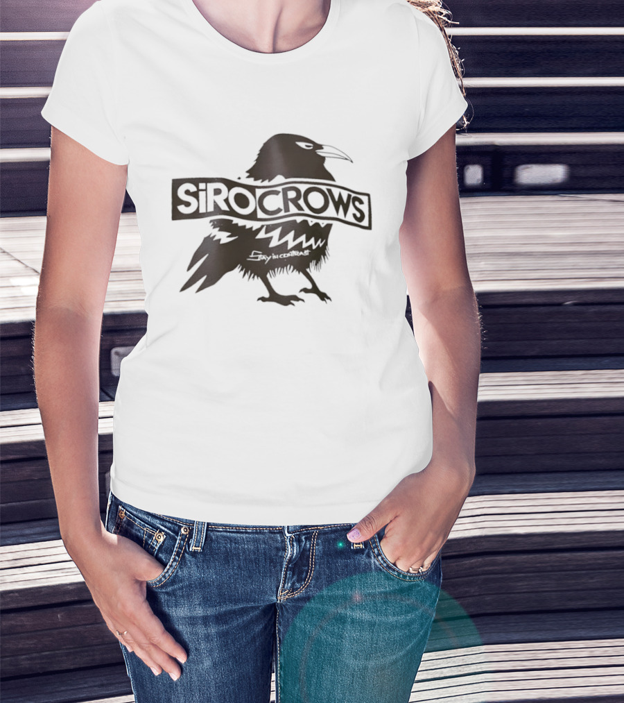 Sirocrows Contrasting Silhouette Bird Logo T-Shirt