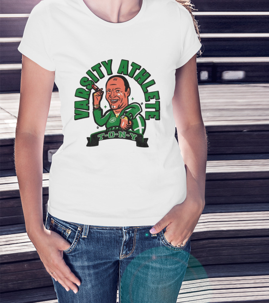 Varsity Athlete T-O-N-Y New York Jets Cartoon T-Shirt