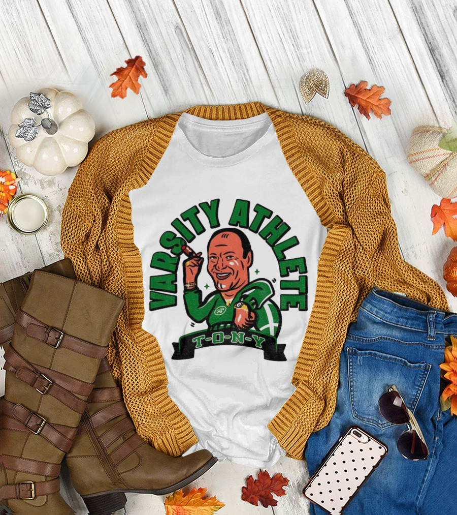 Varsity Athlete T-O-N-Y New York Jets Cartoon T-Shirt