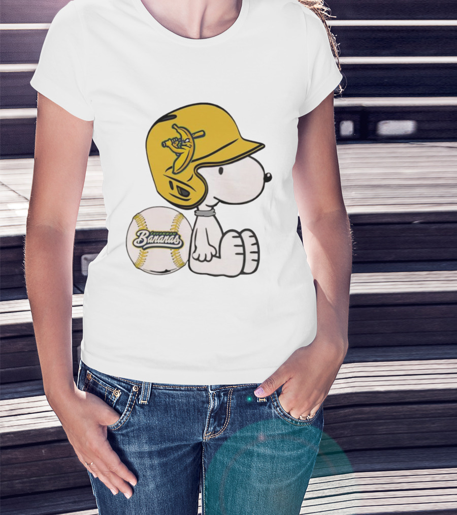 Snoopy Savannah Bananas Baseball Helmet And Ball T-Shirt