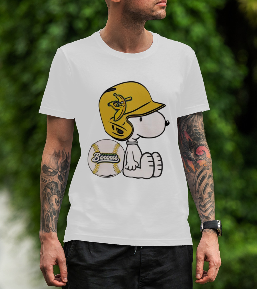 Snoopy Savannah Bananas Baseball Helmet And Ball T-Shirt