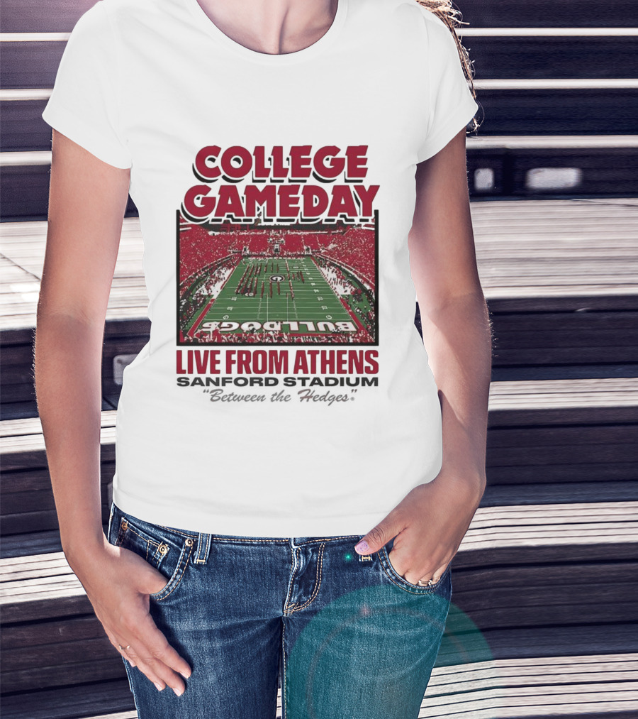 College Gameday Live From Athens Georgia Bulldogs 2025 Stanford Stadium T-Shirt