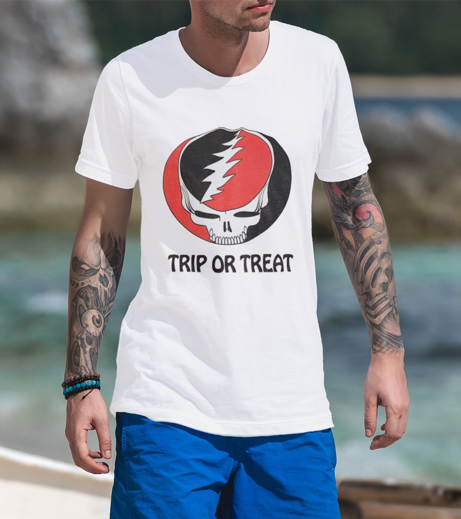 Grateful Dead Skull Trip Or Treat Halloween T-Shirt